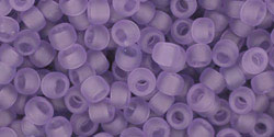 TOHO Round 8/0 Tube 2.5" : Transparent Frosted Sugar Plum