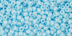 TOHO Seed Beads Round 11/0 Tube 2.5&quot; Opaque Lustered Pale Blue
