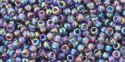 TOHO Seed Beads Round 11/0 Tube 2.5&quot; : Transparent Rainbow Sugar Plum