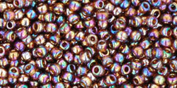 TOHO Seed Beads Round 11/0 Tube 2.5" Transparent Rainbow Frosted Topaz