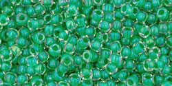 TOHO Seed Beads Round 11/0 Tube 2.5" Inside Color Crystal/Shamrock Lined