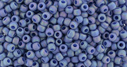 TOHO Seed Beads Round 11/0 Tube 2.5&quot; Semi Glazed Rainbow Soft Blue