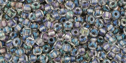 TOHO Seed Beads Round 11/0 Tube 2.5&quot; Inside Color Gold Luster Crystal Opaque Gray Lined