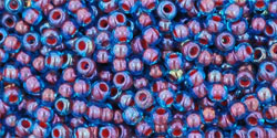 TOHO Seed Beads Round 11/0 Tube 2.5" Inside Color Aqua Oxblood Lined