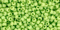TOHO Round 11/0 Tube 2.5&quot; : Opaque Frosted Sour Apple