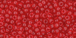 TOHO Round 11/0 Tube 2.5&quot; : Transparent Siam Ruby