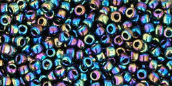TOHO Seed Beads Round 8/0 Tube 2.5" Metallic Rainbow Iris