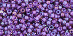 TOHO Seed Beads Round 11/0 Tube 2.5&quot; Inside-Color Rainbow Rosaline/Opaque Purple-Lined