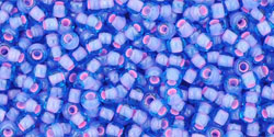 TOHO Seed Beads Round 11/0 Tube 2.5&quot; Inside Color Aqua/Pink Lined