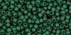 TOHO Seed Beads Round 11/0 Tube 2.5&quot; Transparent Frosted Green Emerald