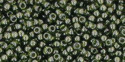 TOHO Seed Beads Round 11/0 Tube 2.5&quot; Transparent Olivine