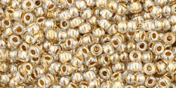 TOHO Seed Beads Round 11/0 Tube 2.5" Gold Lined Crystal