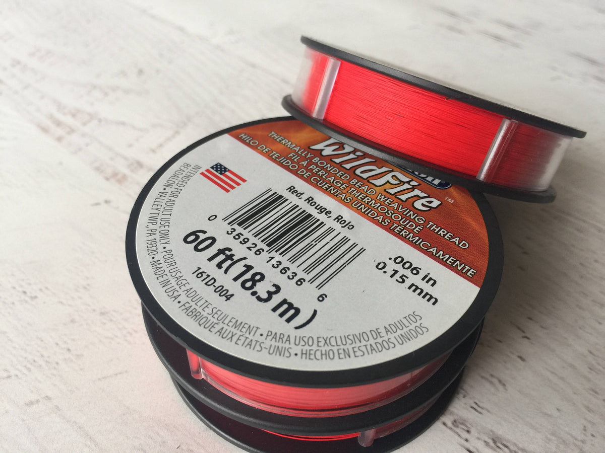 Beadalon Wildfire Thread Red .006 20 yards