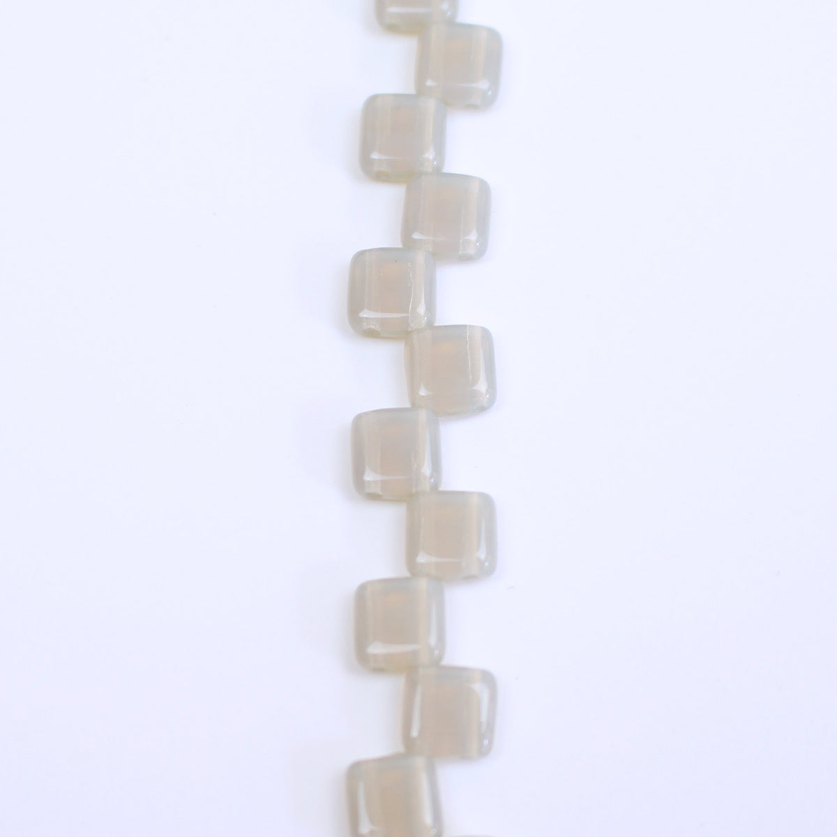 Czech Glass 6mm Tile Bead Grey Transparent