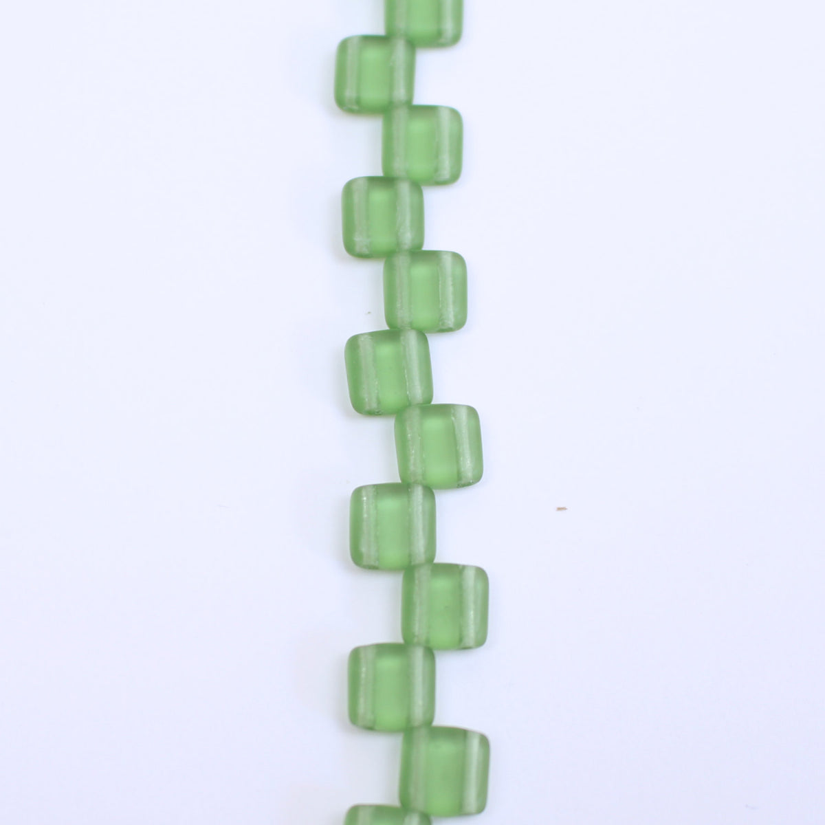 Czech Glass 6mm Tile Bead Ernite Matte Transparent