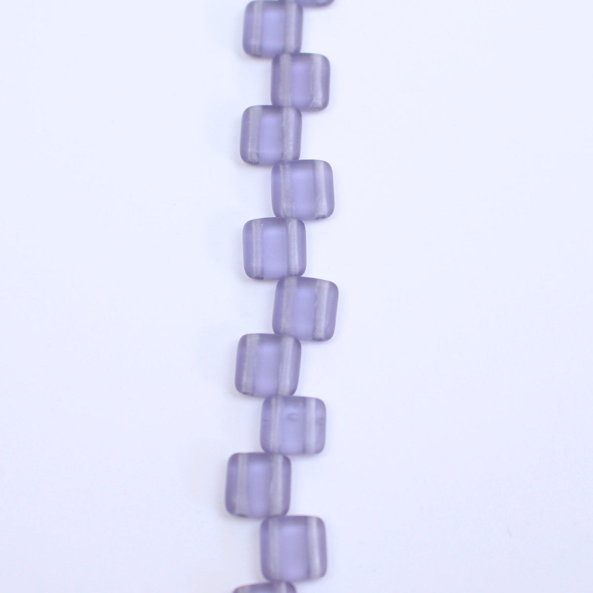 Czech Glass 6mm Tile Bead Light Purple Matte 25 pcs