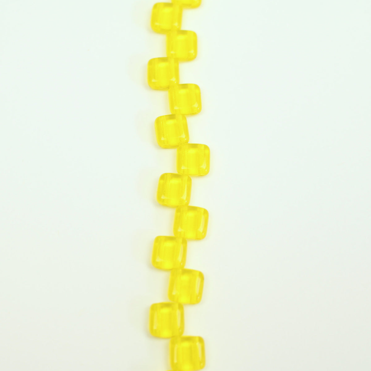 Czech Glass 6mm Tile Bead Yellow Transparent