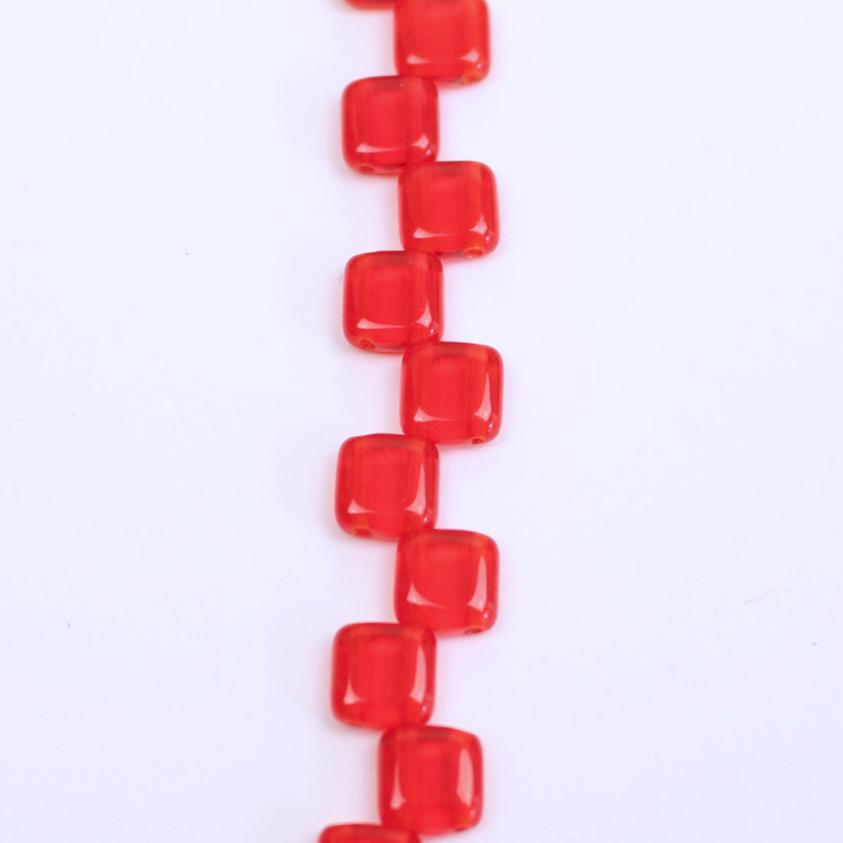 Czech Glass 6mm Tile Siam Transparent 25 pcs