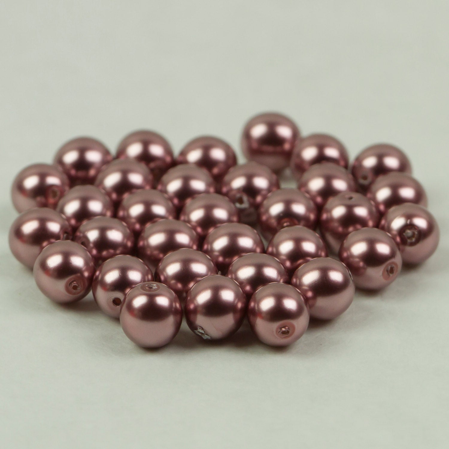 Czech Glass Pearls 6mm Round Rose Gold 32 pieces
