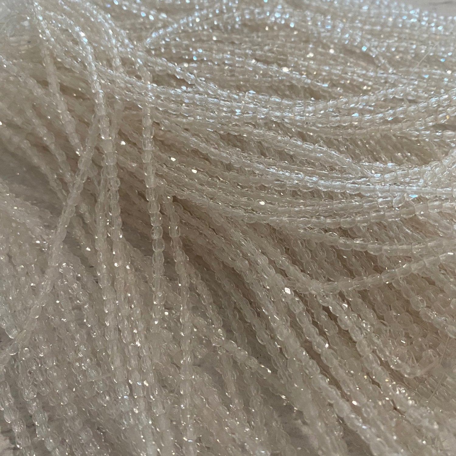 Czech Glass Fire Polished 3mm Crystal 50 pcs