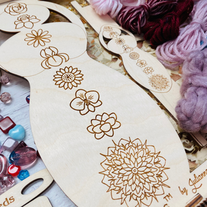 Large Loom Weaving Goddess with Flower Pattern