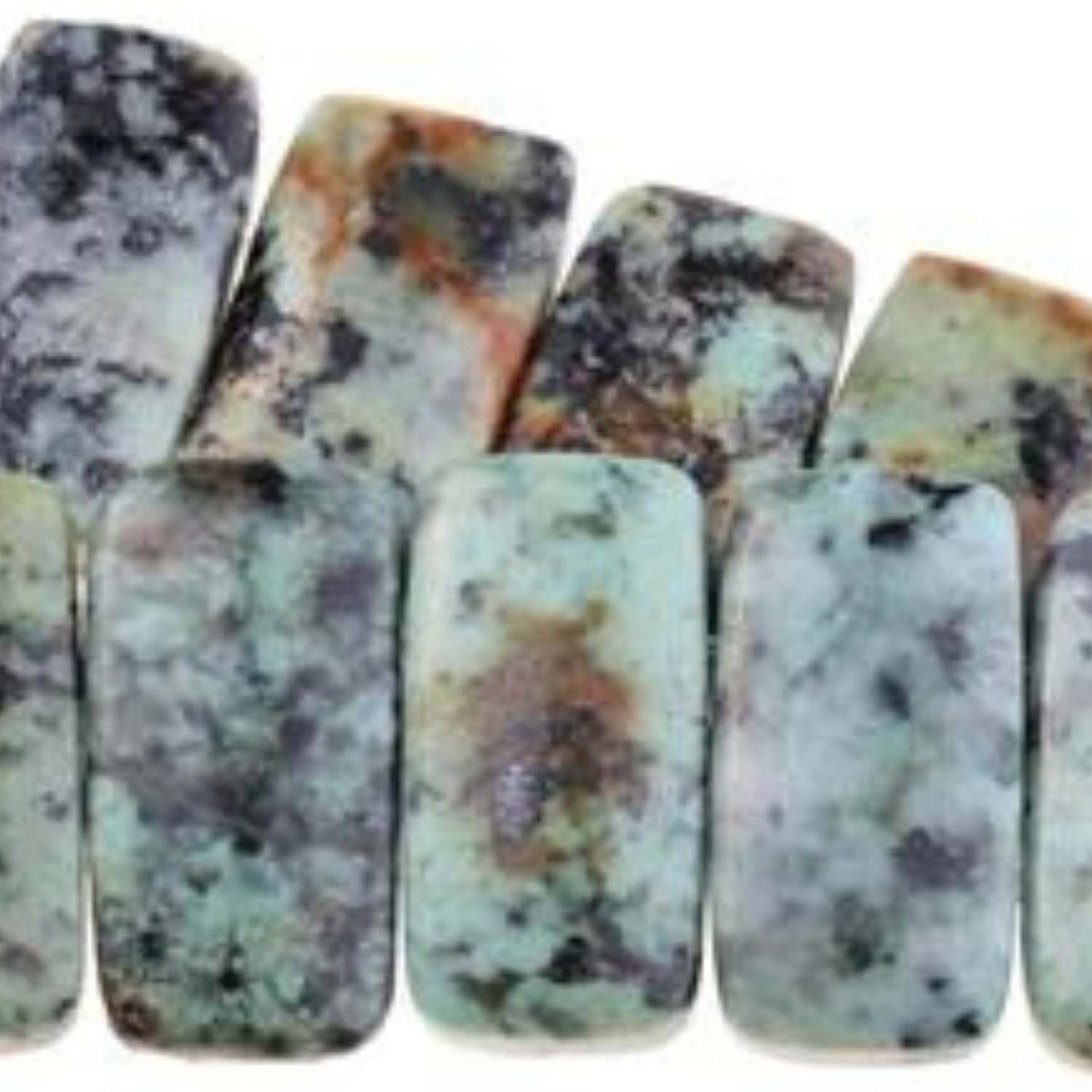 African Turquoise 10x20mm double drilled 8 inch strand