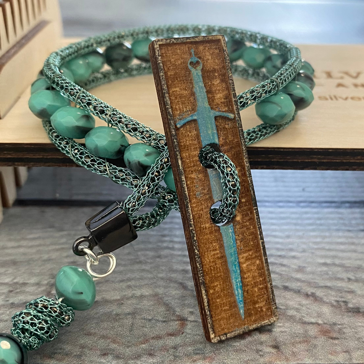 Lee Jones Arizona Turquoise Padlock Link Chain Necklace